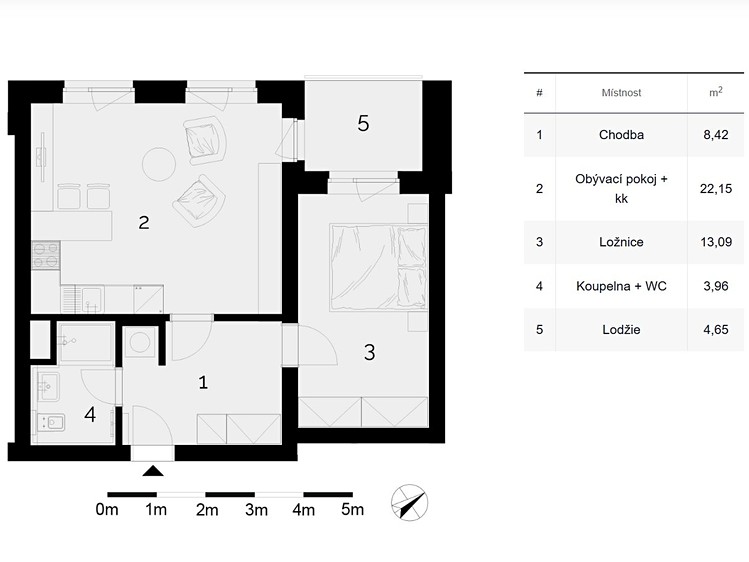 Pronájem bytu 2+kk 50 m² - foto 3