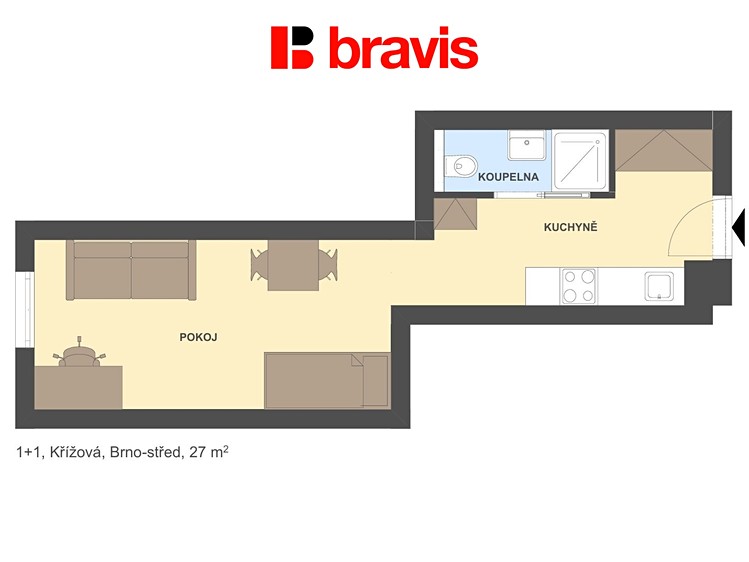 Pronájem bytu 1+1 27 m² - foto 5