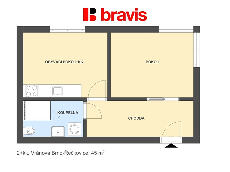 Pronájem bytu 2+kk 37 m² - foto 3