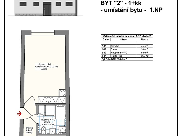 Pronájem bytu 1+kk 36 m² (Jednopodlažní) - foto 8
