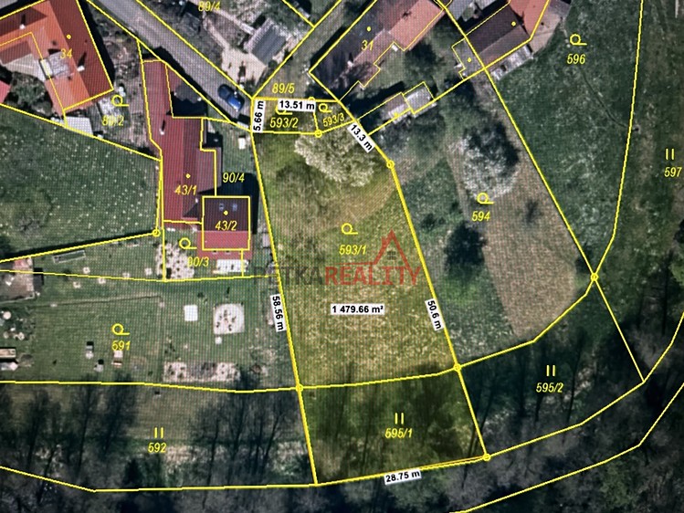 Prodej stavebního pozemku 1 463 m² - foto 2
