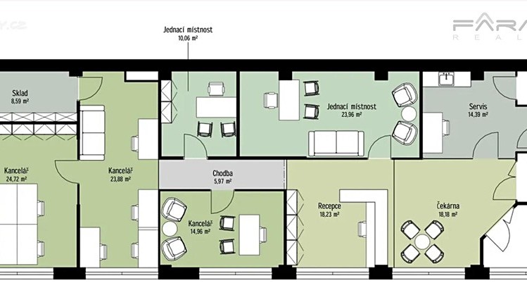 Pronájem kanceláře 194 m² - foto 8