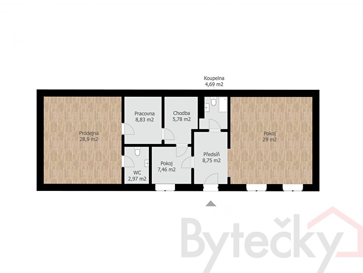 Pronájem kanceláře 96 m² - foto 3