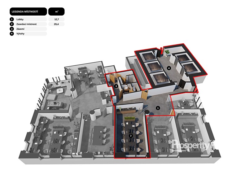 Pronájem kanceláře 28 m² - foto 3