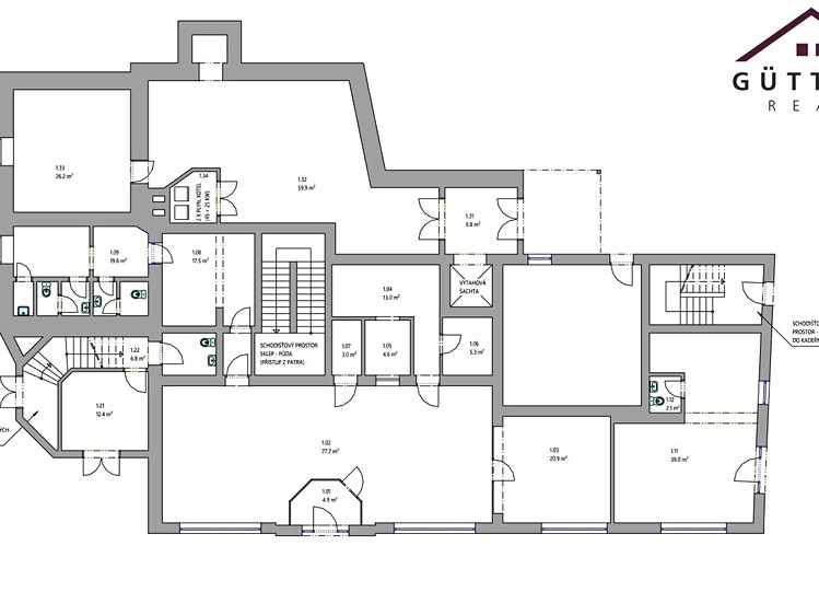 Pronájem kanceláře 172 m² - foto 8