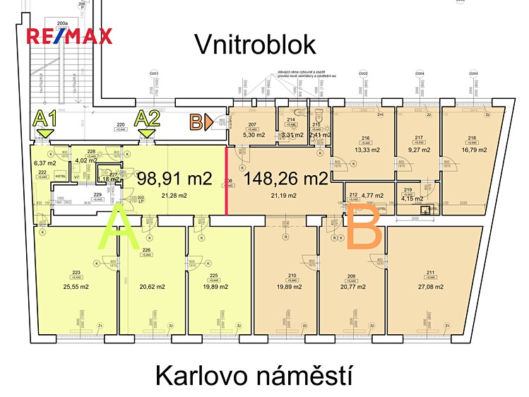Pronájem kanceláře 148 m² - foto 3