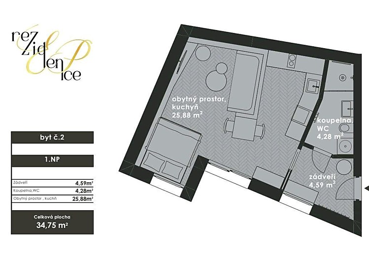Prodej bytu 1+kk 35 m² (Jednopodlažní) - foto 3