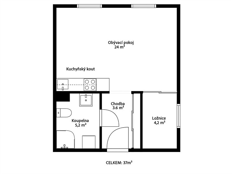 Prodej bytu 1+kk 37 m² - foto 5