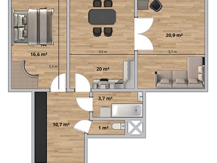 Prodej bytu 3+kk 73 m² - foto 2