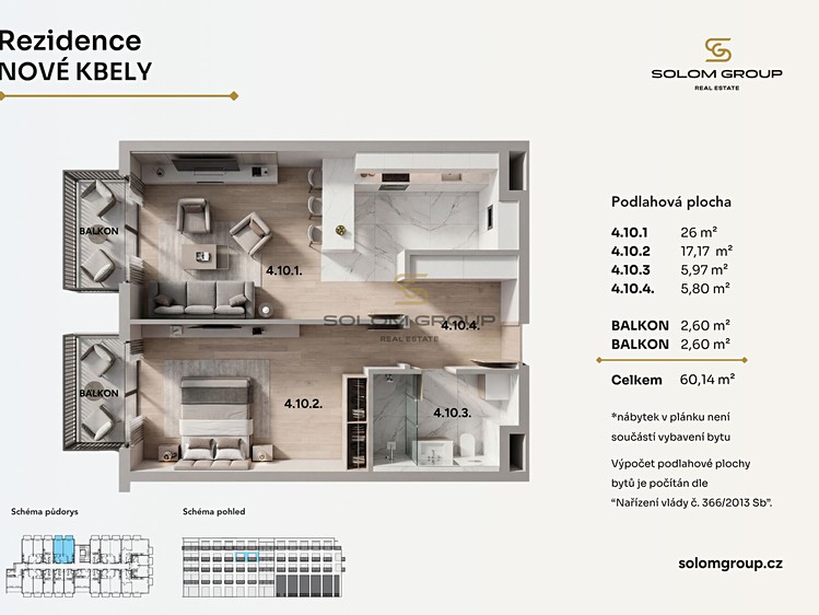 Prodej bytu 2+kk 60 m² (Jednopodlažní) - foto 4