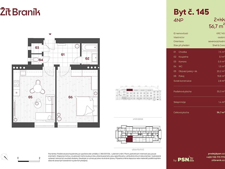 Prodej bytu 2+kk 53 m² - foto 2