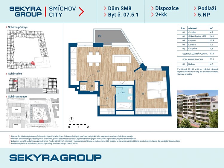 Prodej bytu 2+kk 53 m² - foto 2