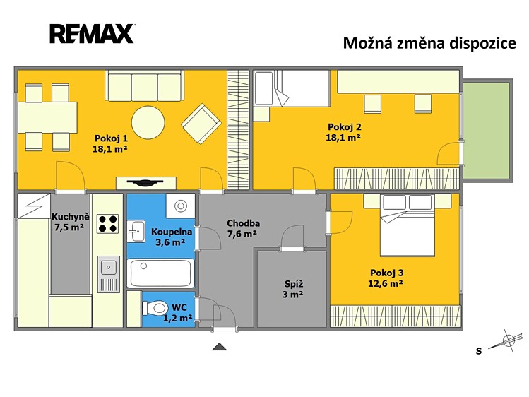 Prodej bytu 3+1 73 m² - foto 3