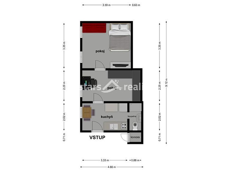 Prodej bytu 2+1 30 m² - foto 5