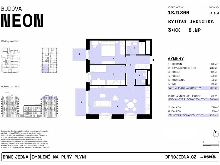 Prodej bytu 3+kk 68 m² - foto 2
