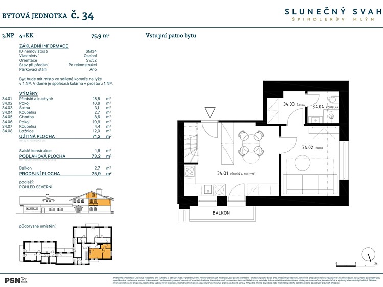 Prodej bytu 4+kk 71 m² - foto 2