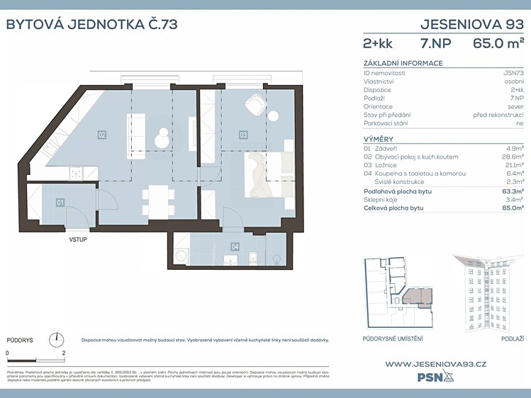 Prodej bytu 2+kk 61 m² - foto 2