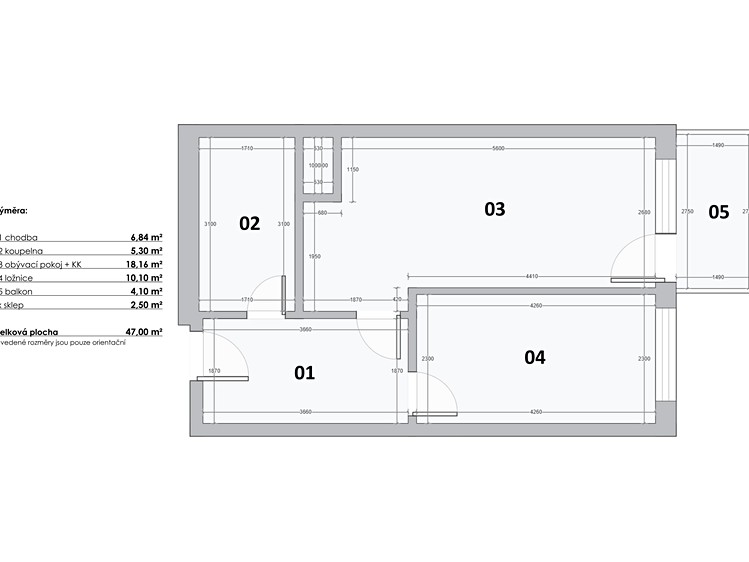 Prodej bytu 2+kk 47 m² - foto 4