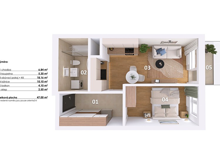 Prodej bytu 2+kk 47 m² - foto 5