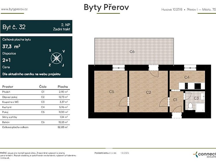 Prodej bytu 2+1 52 m² - foto 3