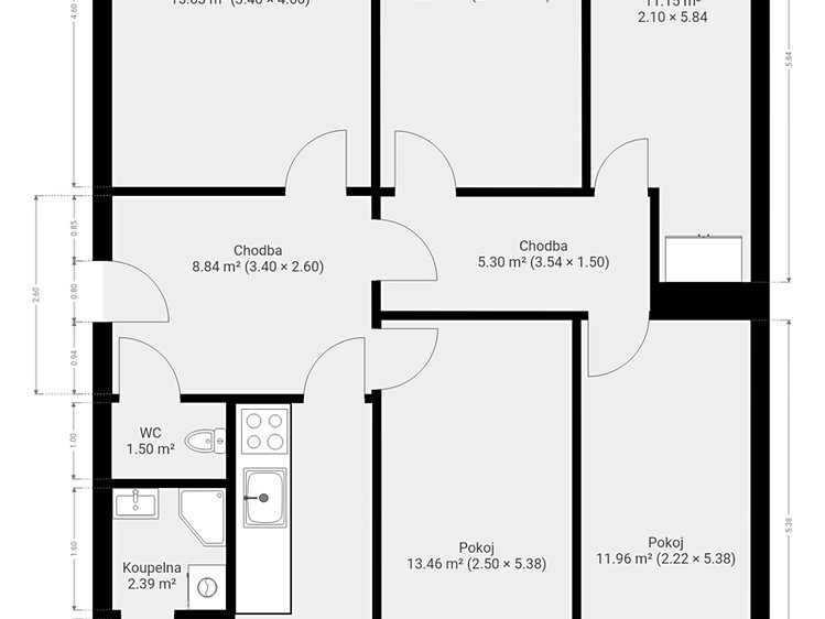 Prodej bytu 5+1 83 m² (Jednopodlažní) - foto 2