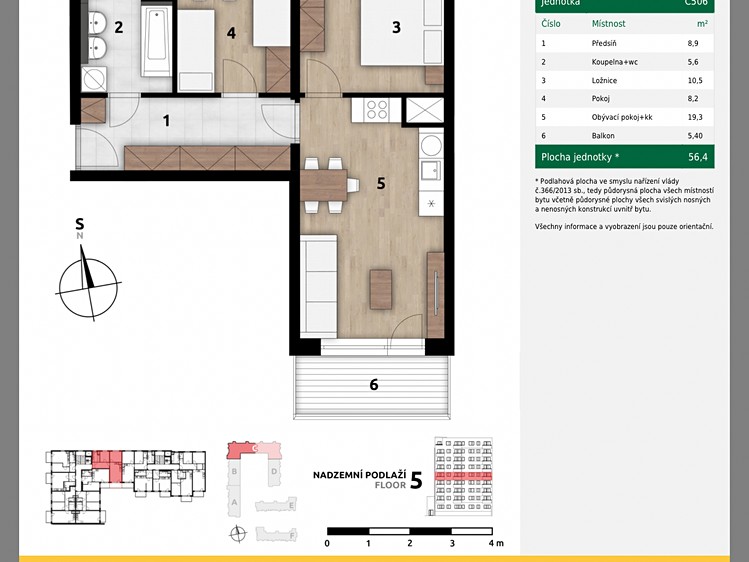 Prodej bytu 3+kk 56 m² (Jednopodlažní) - foto 1