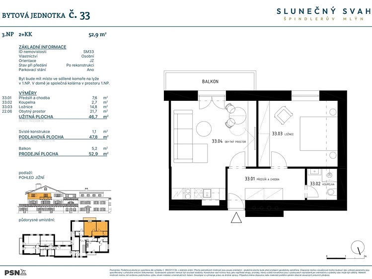 Prodej bytu 2+kk 47 m² - foto 2