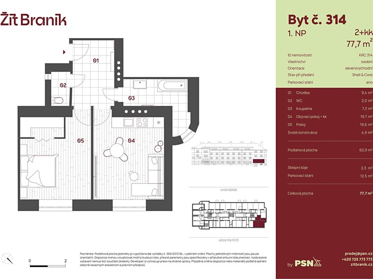Prodej bytu 2+kk 58 m² - foto 2