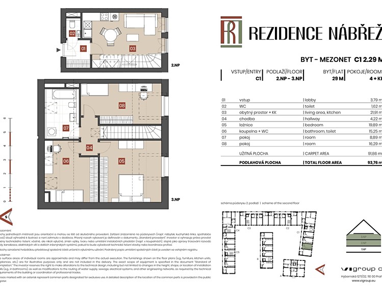 Prodej bytu 4+kk 92 m² (Mezonet) - foto 2