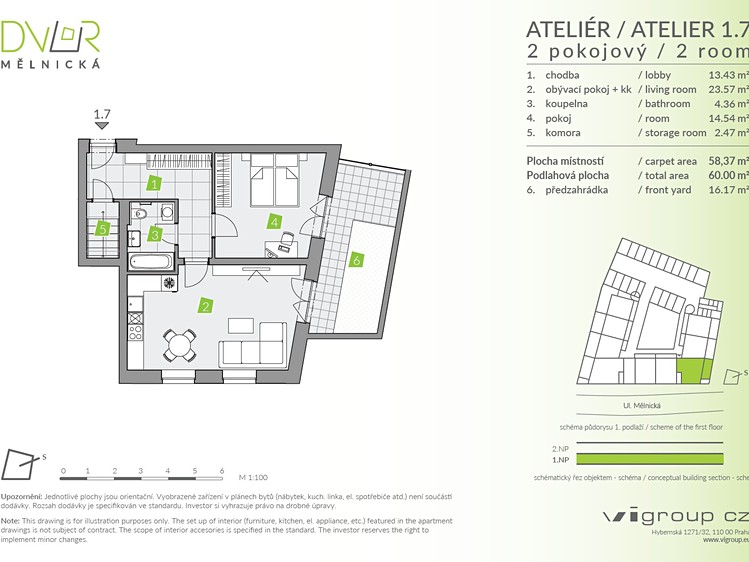 Prodej bytu 2+kk 58 m² (Jednopodlažní) - foto 2