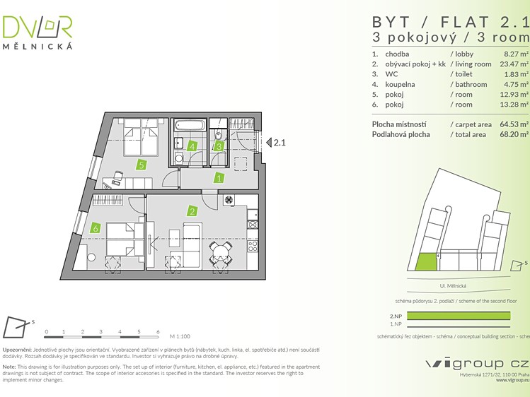 Prodej bytu 3+kk 65 m² (Podkrovní) - foto 2