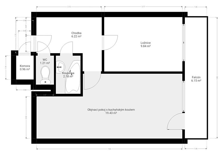 Prodej bytu 2+kk 39 m² (Jednopodlažní) - foto 6