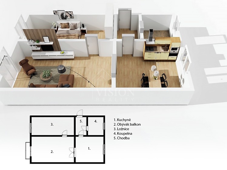 Prodej bytu 2+1 48 m² - foto 2