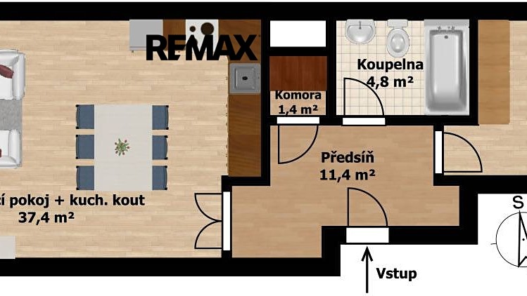 Prodej bytu 2+kk 72 m² (Jednopodlažní) - foto 2