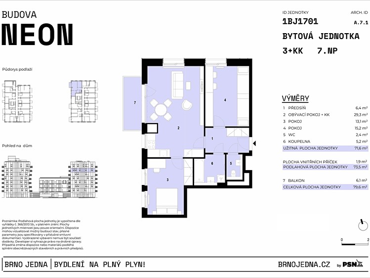 Prodej bytu 3+kk 72 m² - foto 2