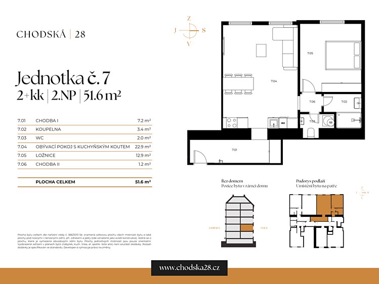 Prodej bytu 2+kk 52 m² - foto 3