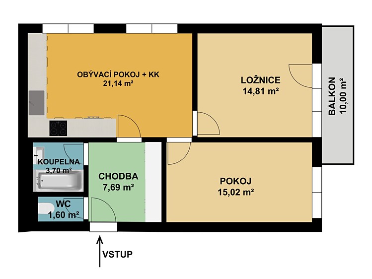 Prodej bytu 3+kk 66 m² - foto 5