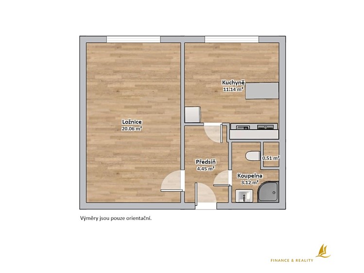 Pronájem bytu 1+1 39 m² - foto 3