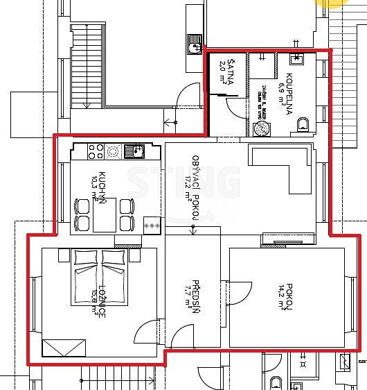 Pronájem bytu 3+1 74 m² - foto 8