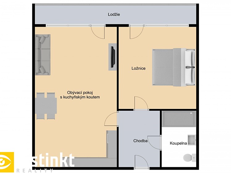 Pronájem bytu 2+kk 52 m² (Jednopodlažní) - foto 2