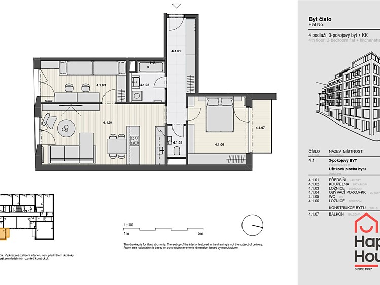 Pronájem bytu 3+kk 80 m² - foto 5
