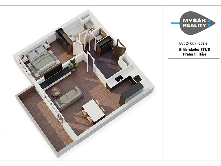 Pronájem bytu 2+kk 60 m² - foto 4