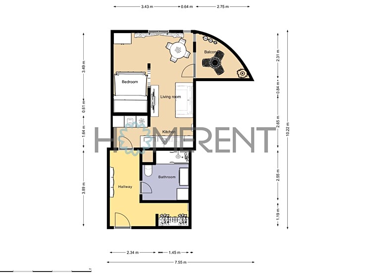 Pronájem bytu 1+kk 43 m² (Jednopodlažní) - foto 4