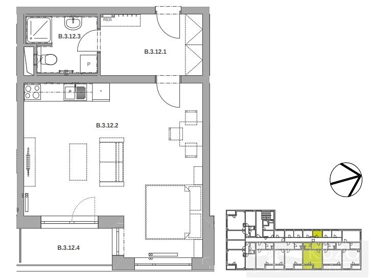 Pronájem bytu 1+kk 43 m² (Jednopodlažní) - foto 3