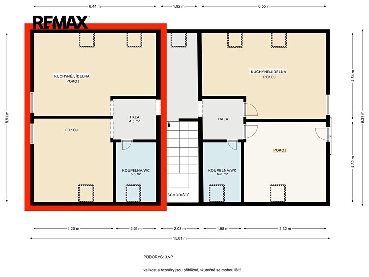 Pronájem bytu 2+kk 53 m² - foto 3