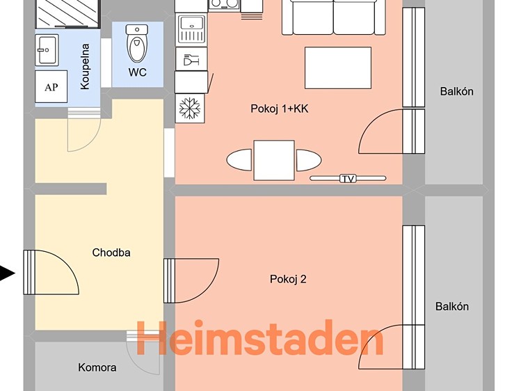 Pronájem bytu 2+kk 48 m² - foto 8