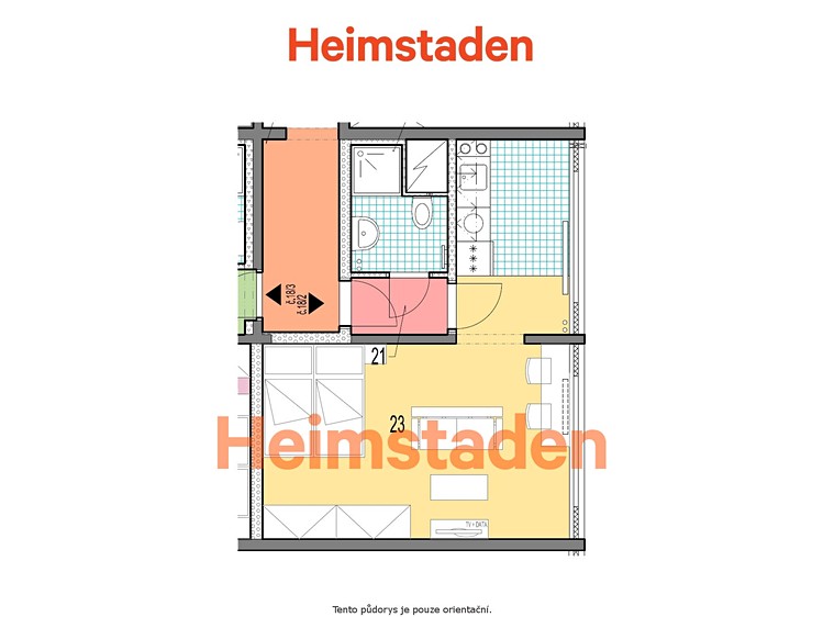 Pronájem bytu 1+kk 35 m² - foto 6