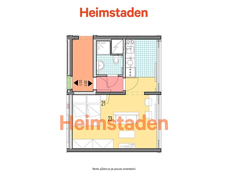 Pronájem bytu 1+kk 35 m² - foto 6