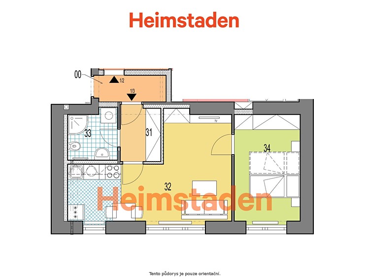 Pronájem bytu 2+kk 36 m² - foto 6