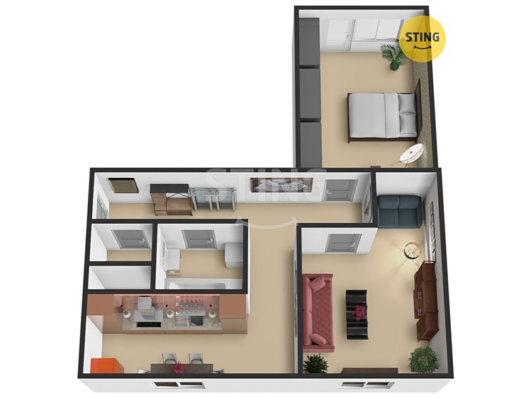Pronájem bytu 2+1 50 m² - foto 1